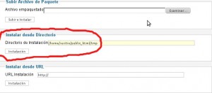 Instalar sobipro desde &ldquo;Instalar desde un directorio&rdquo;